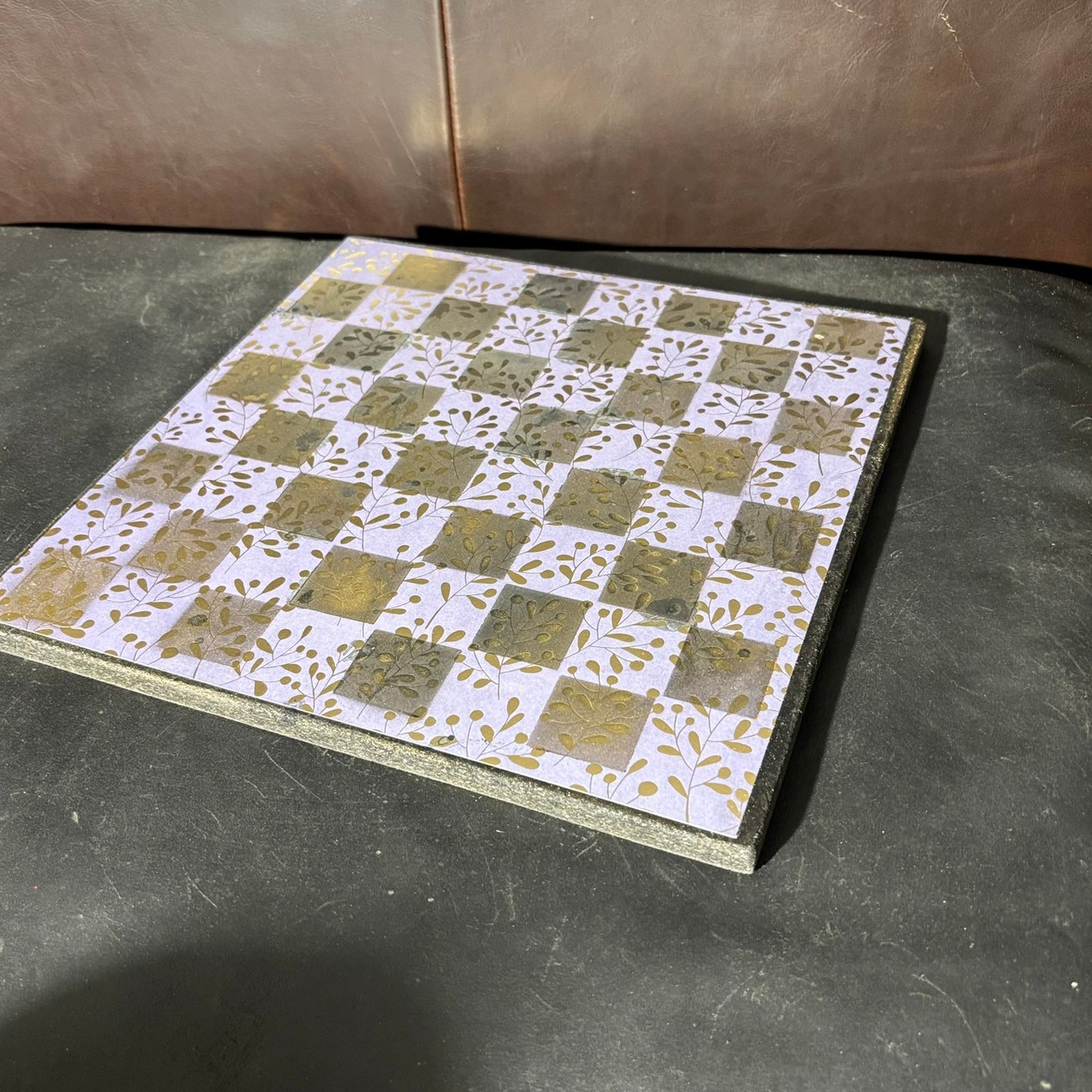 Light Purple & Gold - Scrapbook Chess Board