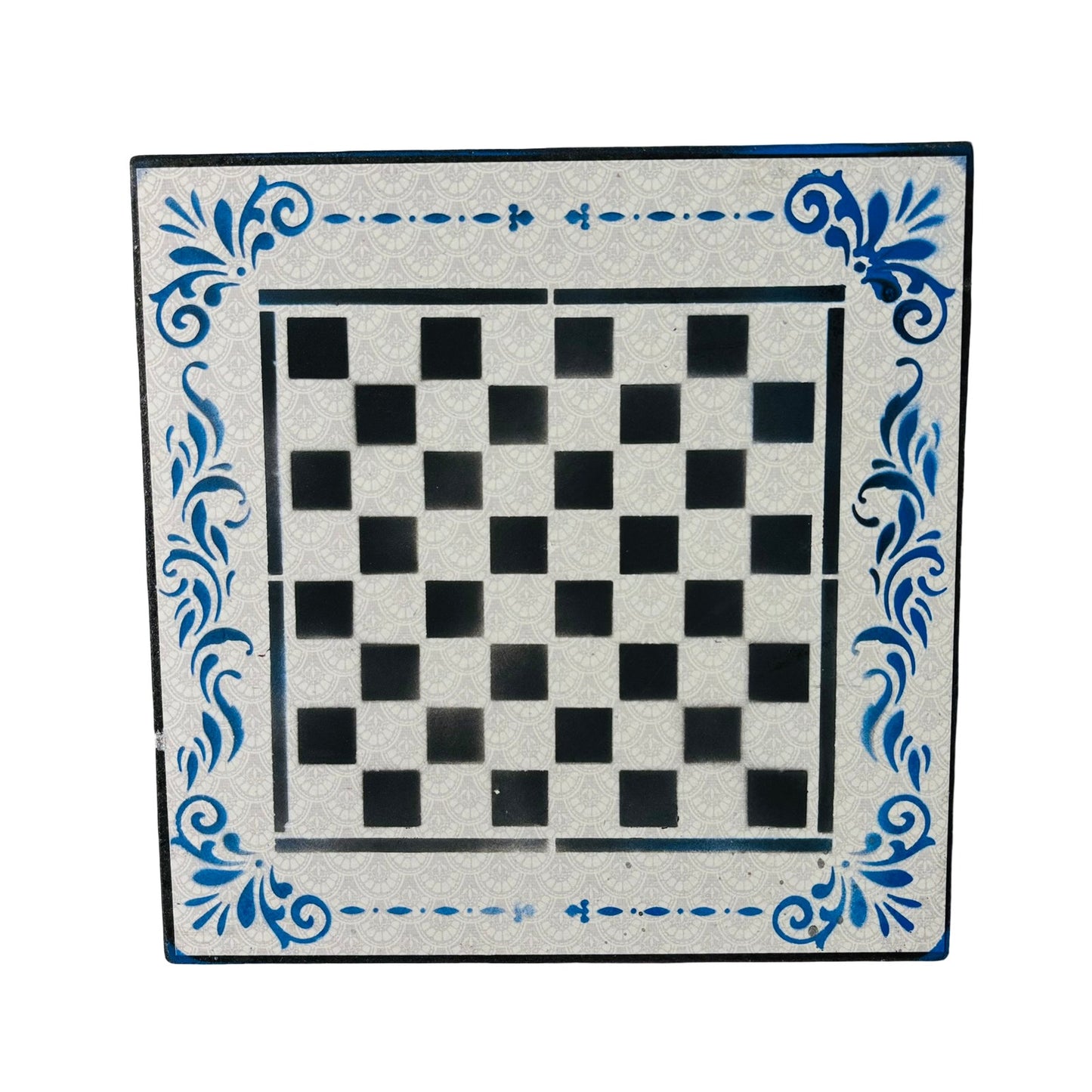 Gray White & Blue - Scrapbook Chess Board