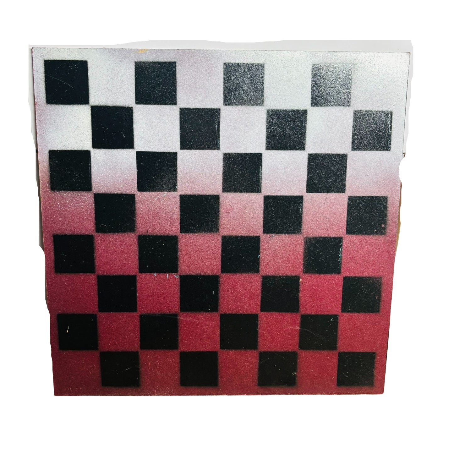 Burgundy Red & White - Painted Chess Board