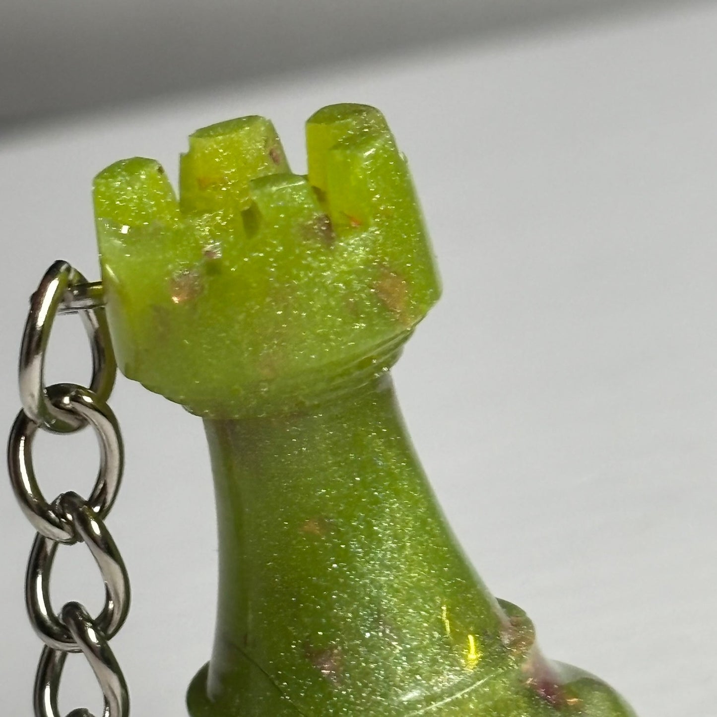 Green Rook - Handmade Resin Keychain