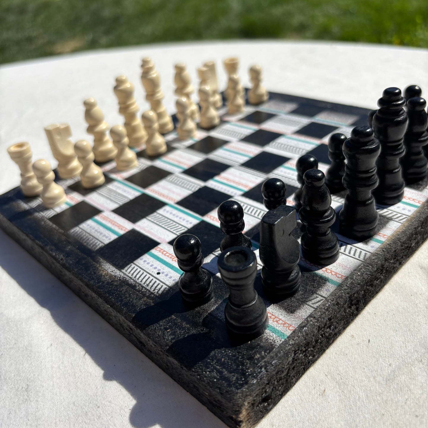 Vintage Lined Pattern - Scrapbook Chess Set