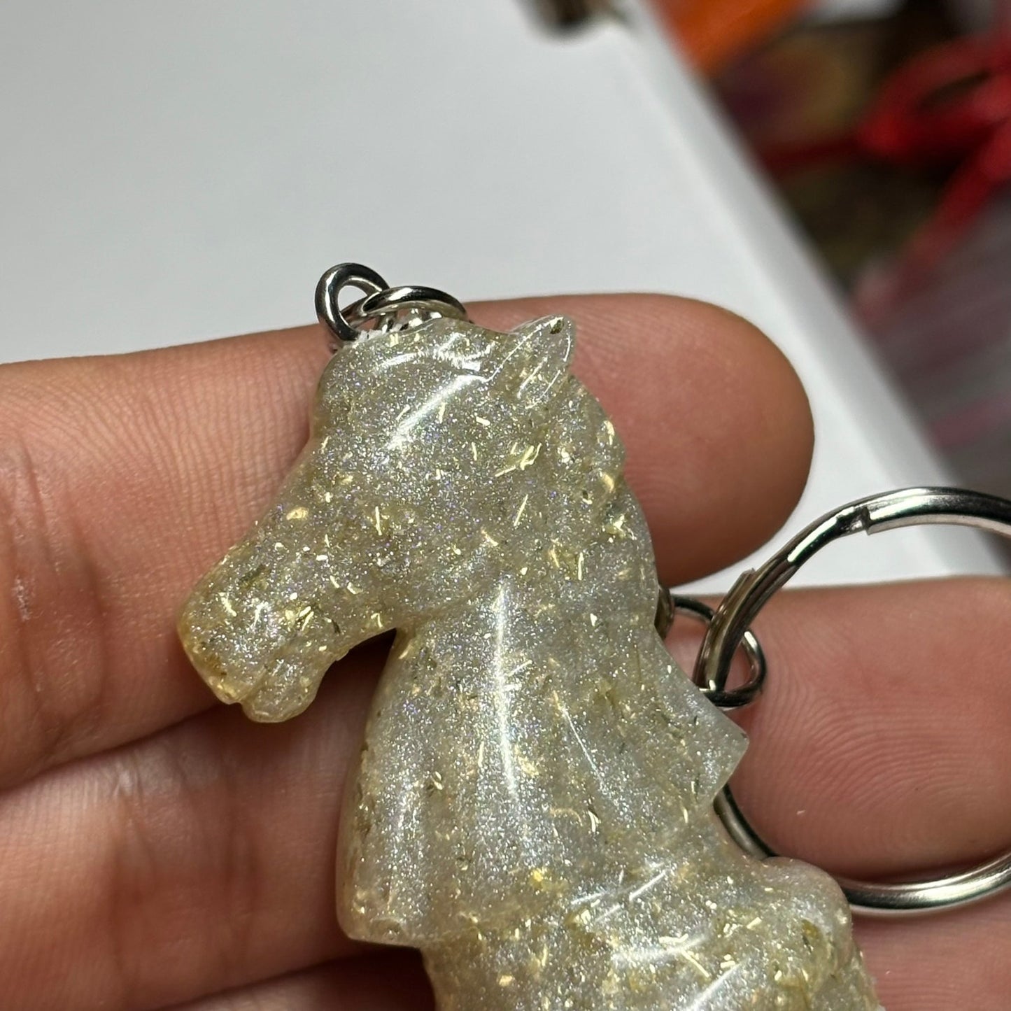 White Crystal Knight - Handmade Resin Keychain