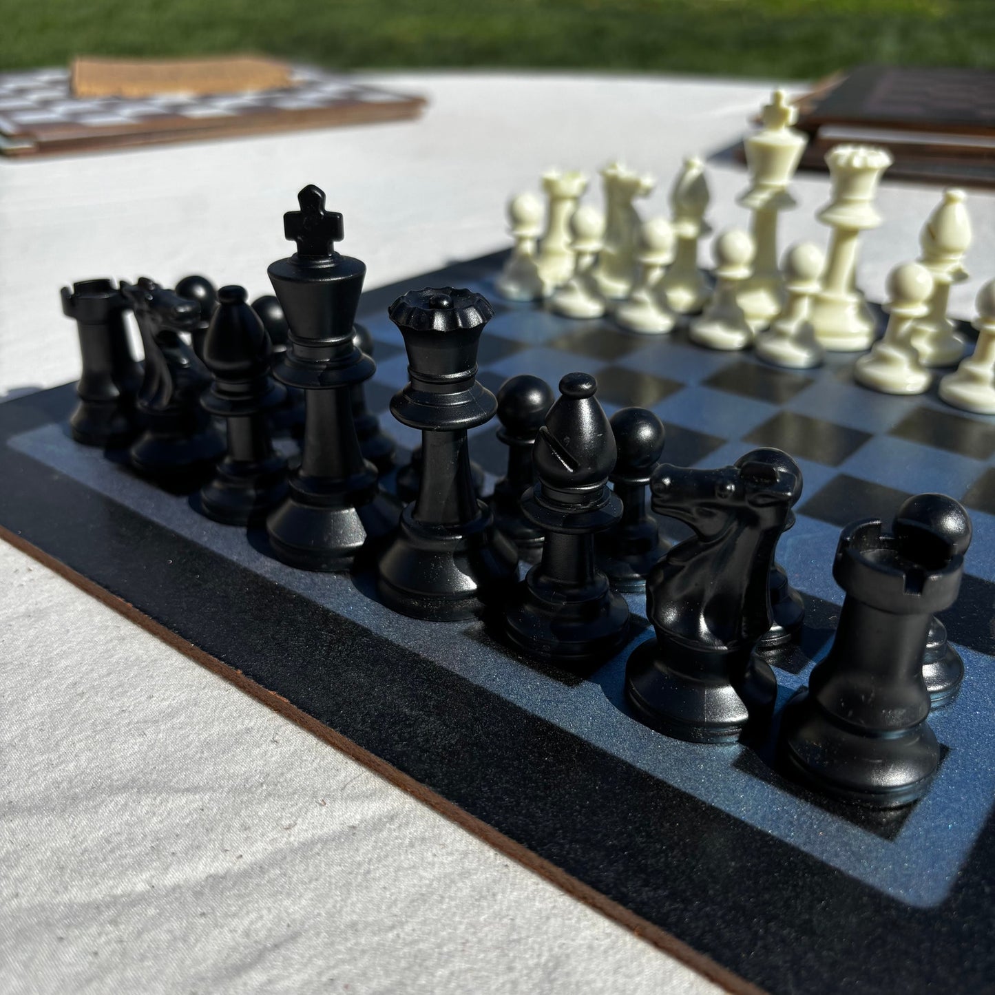 Metallic Blue - Painted Chess Set