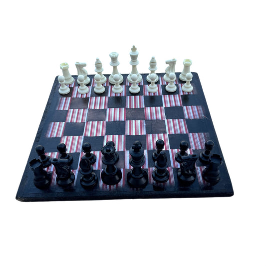 Red Stripes - Scrapbook Chess Set