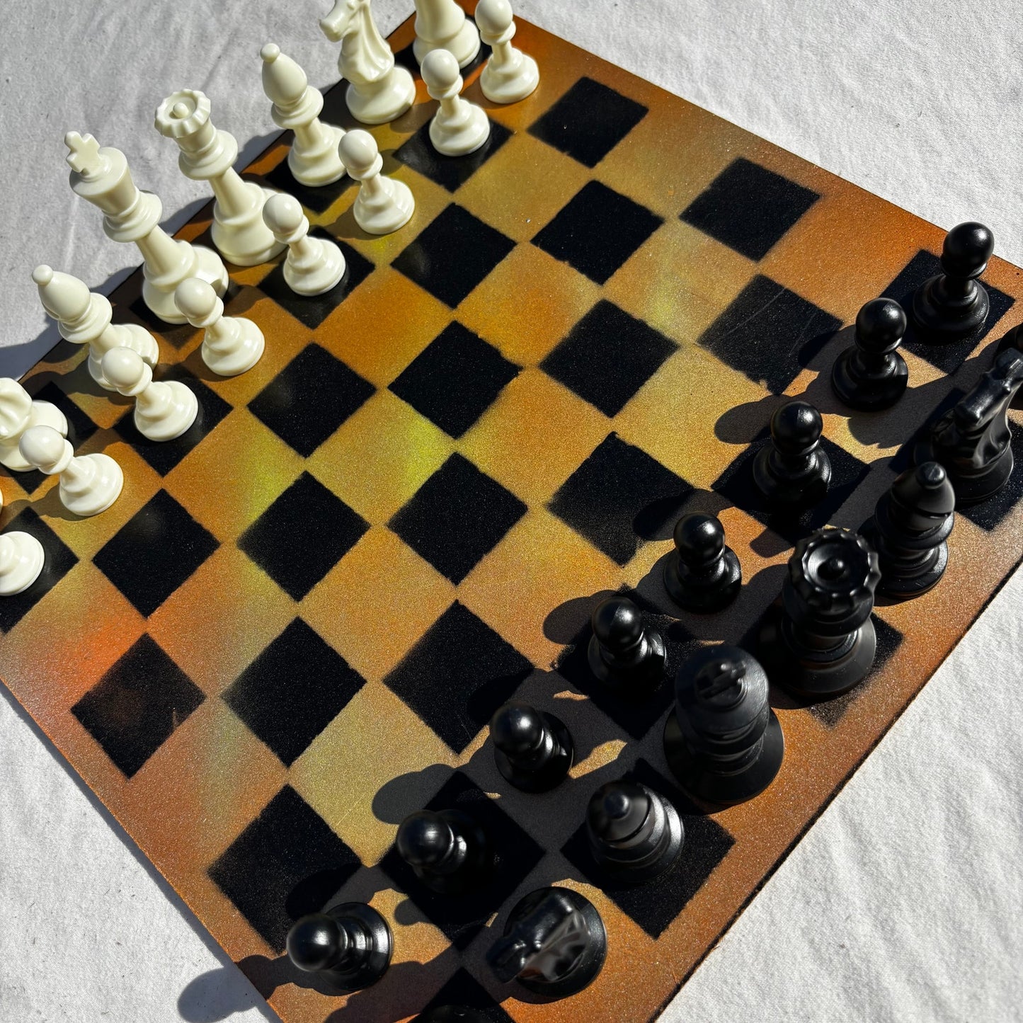 Vibrant Orange - Painted Chess Set