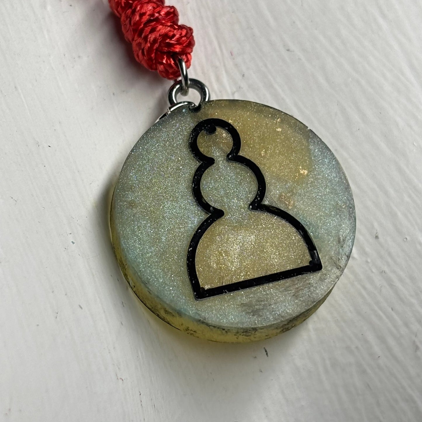 Light Green Pawn - Handmade Resin Chess Necklace