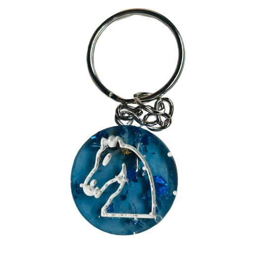 Translucent Blue Knight - Handmade Resin Keychain