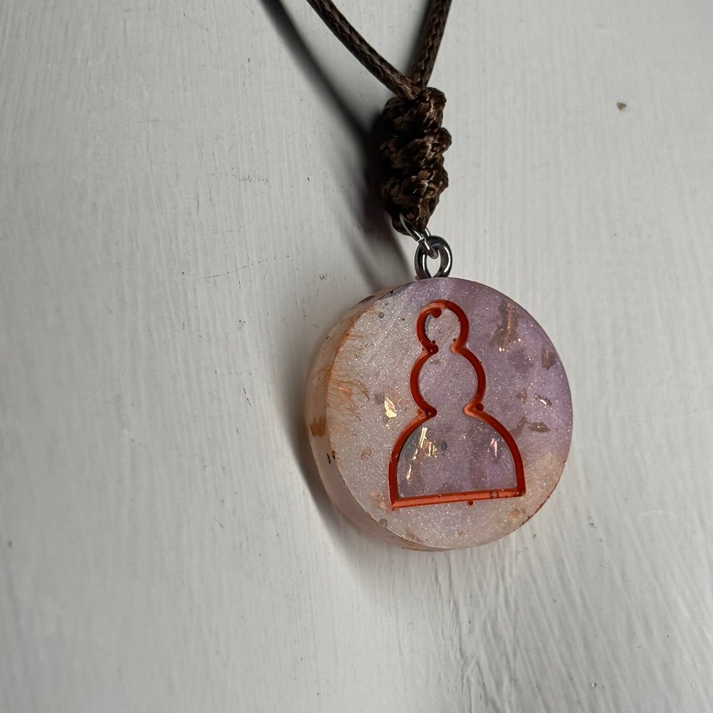 Royal Purple Pawn - Handmade Resin Chess Necklace