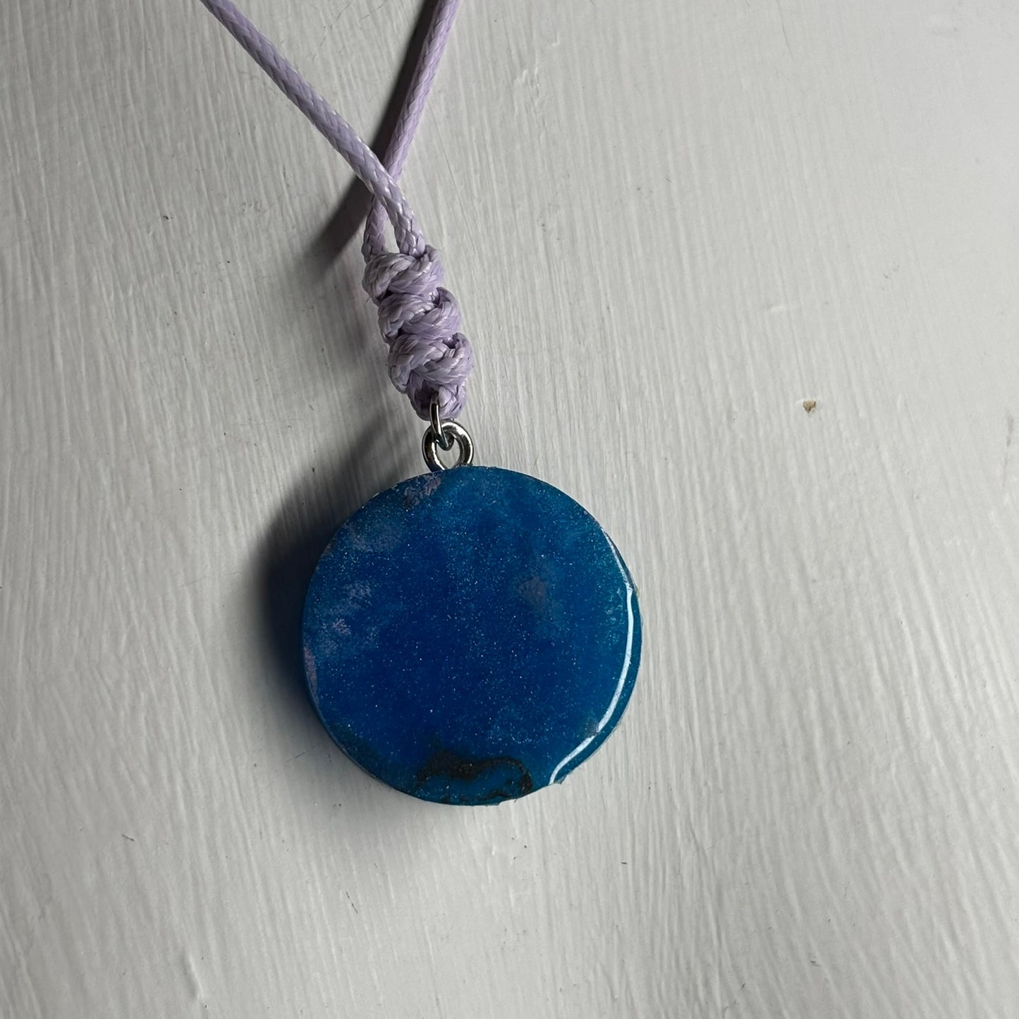 Blue Pink Queen - Handmade Resin Chess Necklace