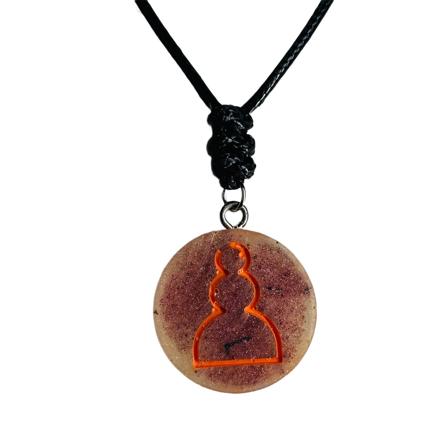 Orange Pawn - Handmade Resin Chess Necklace