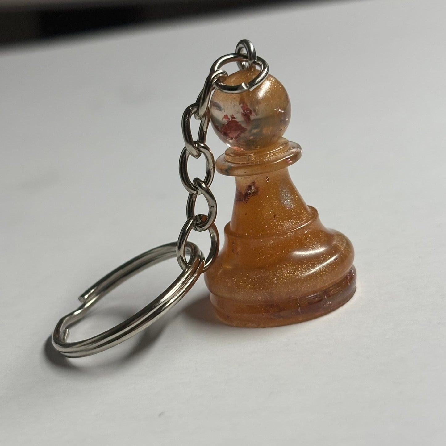 Orange Swirl Pawn - Handmade Resin Keychain