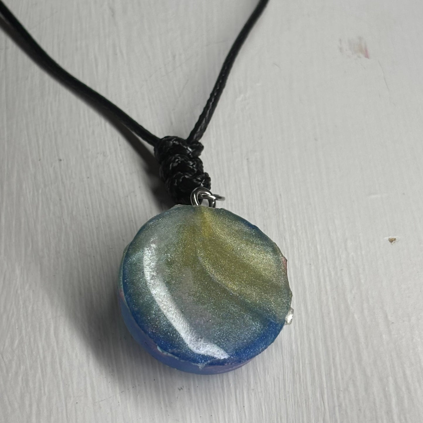 Blue Mixed Pawn - Handmade Resin Chess Necklace