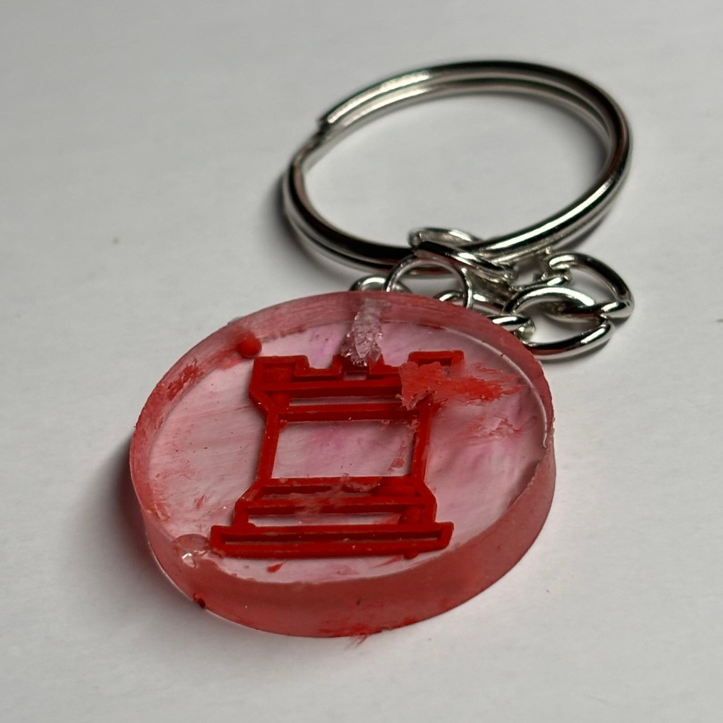 Misty Red Rook - Handmade Resin Keychain