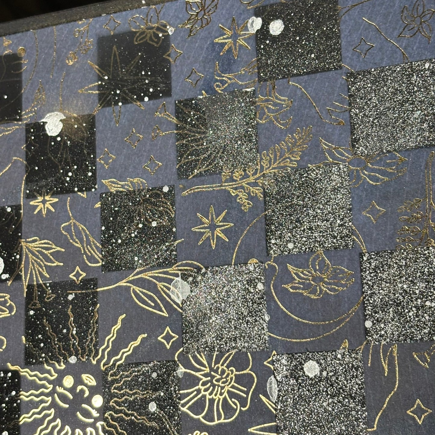 Dark Blue Golden Linings - Scrapbook Chess Board