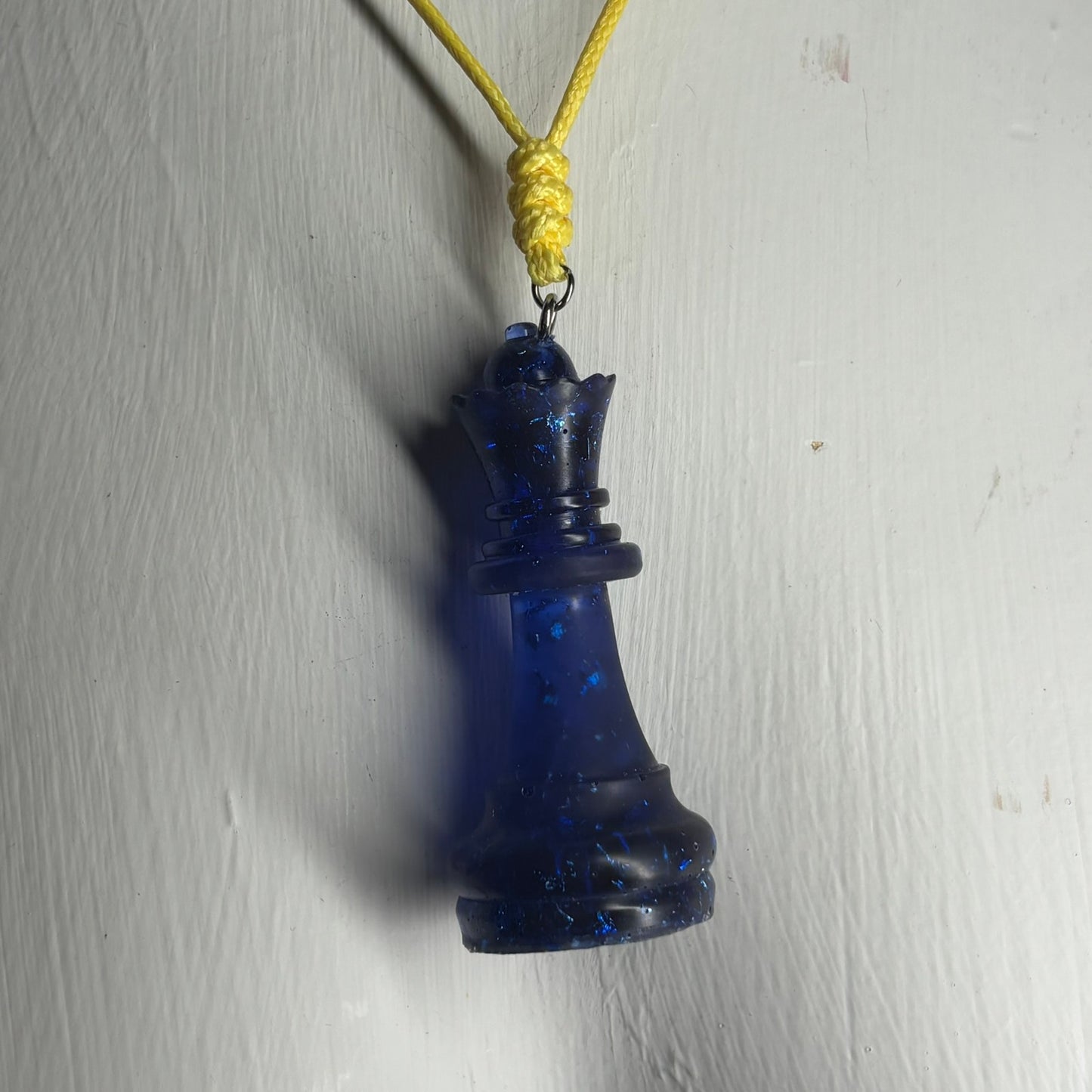 Navy Blue Queen - Handmade Resin Chess Necklace