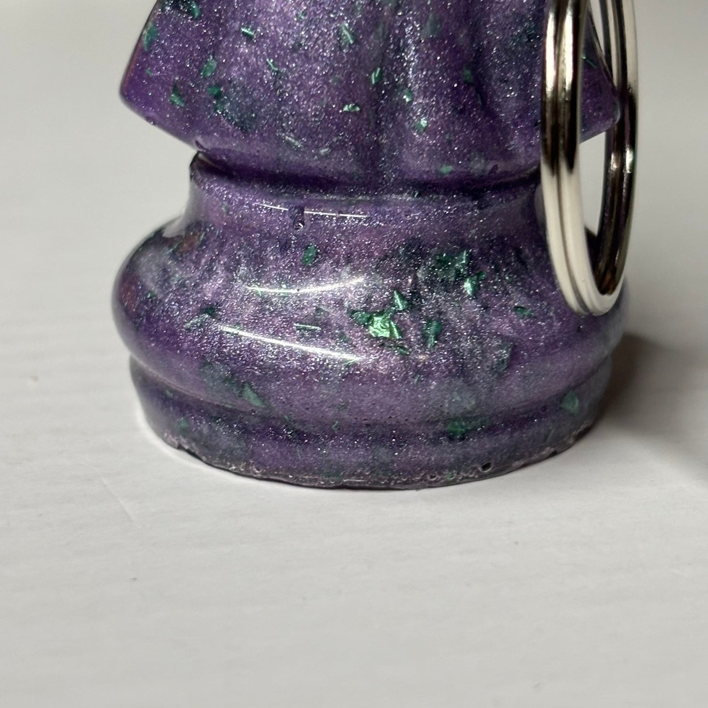 Midnight Purple Knight - Handmade Resin Keychain - Large Edition
