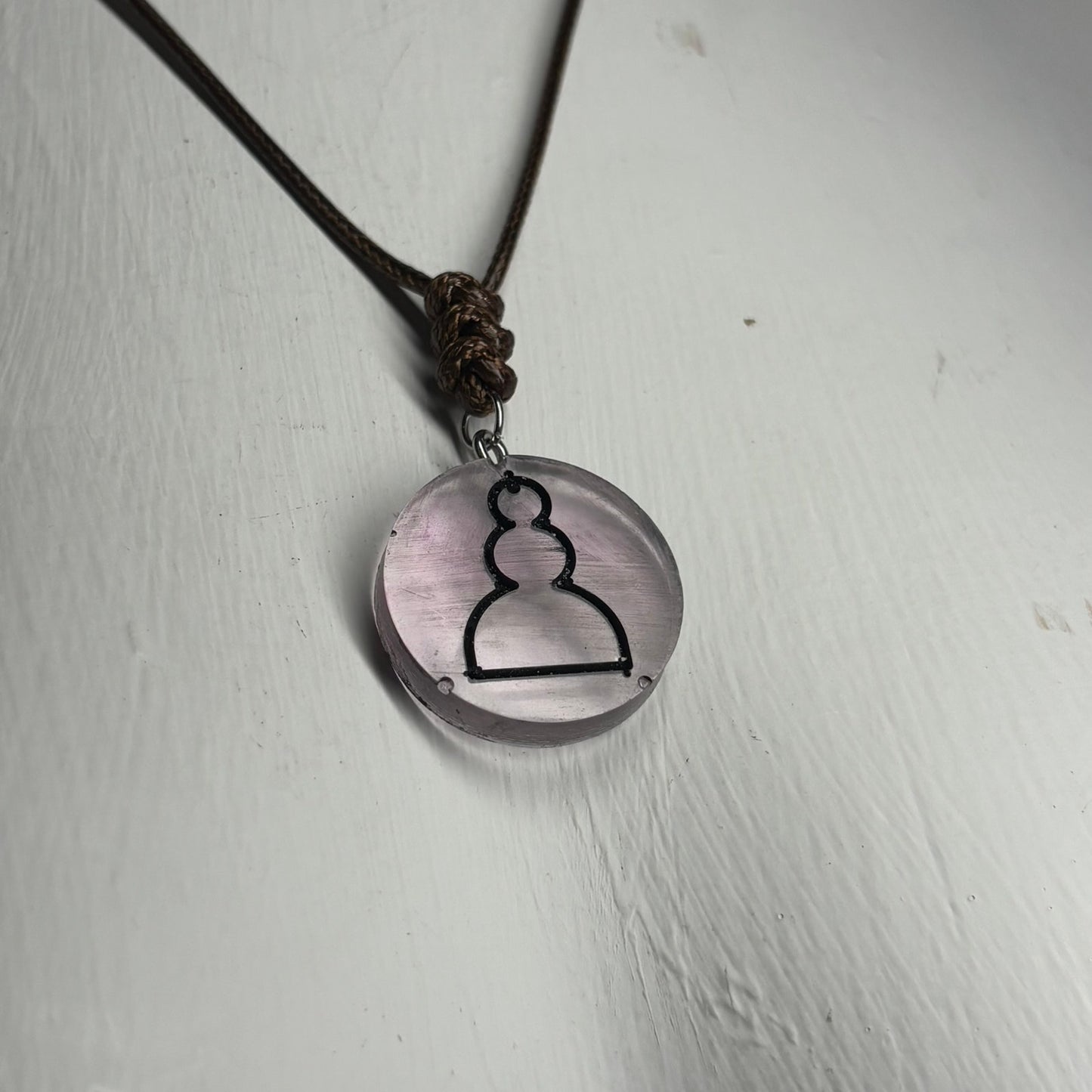 Soft Pink - Handmade Resin Chess Necklace