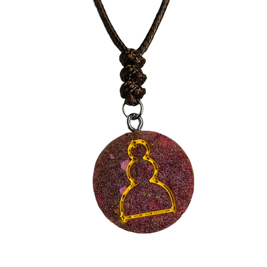 Lava Red Pawn - Handmade Resin Chess Necklace