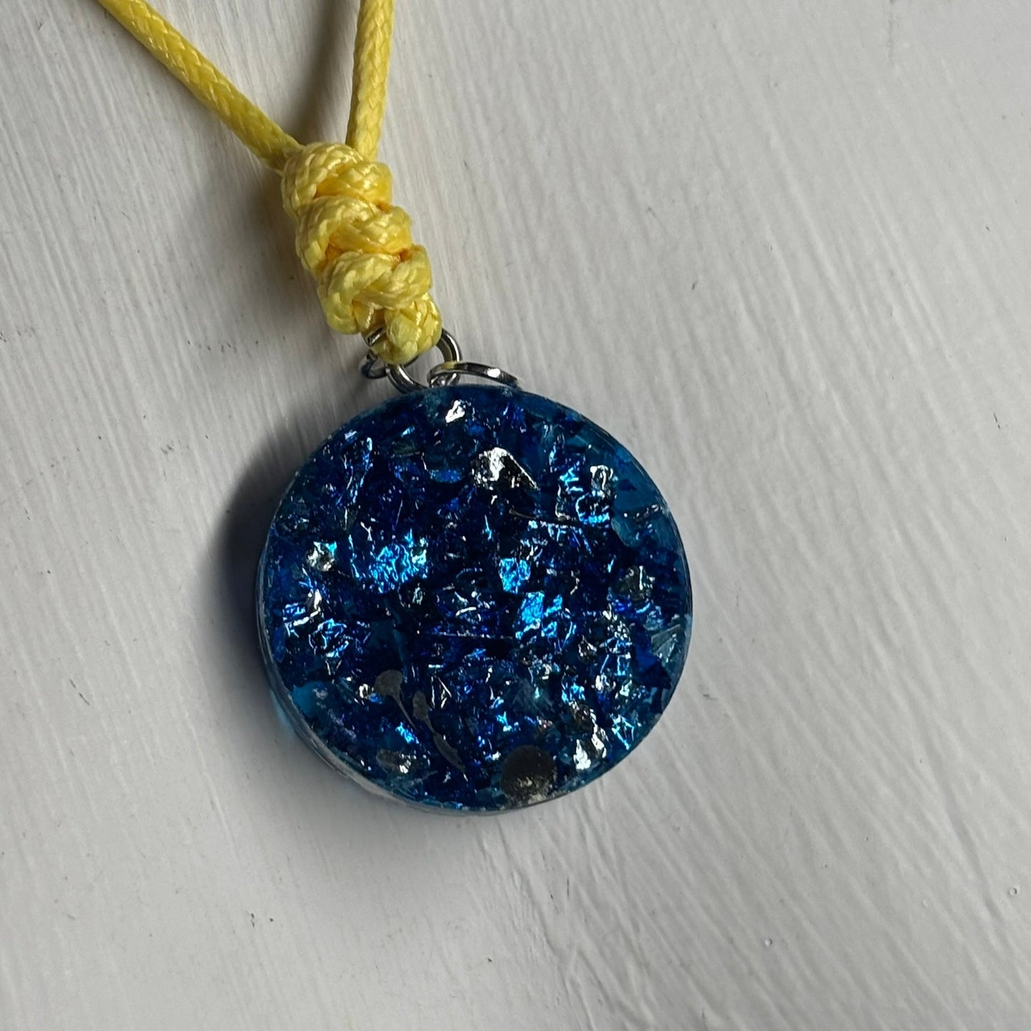 Crystal Ice Blue Rook - Handmade Resin Chess Necklace