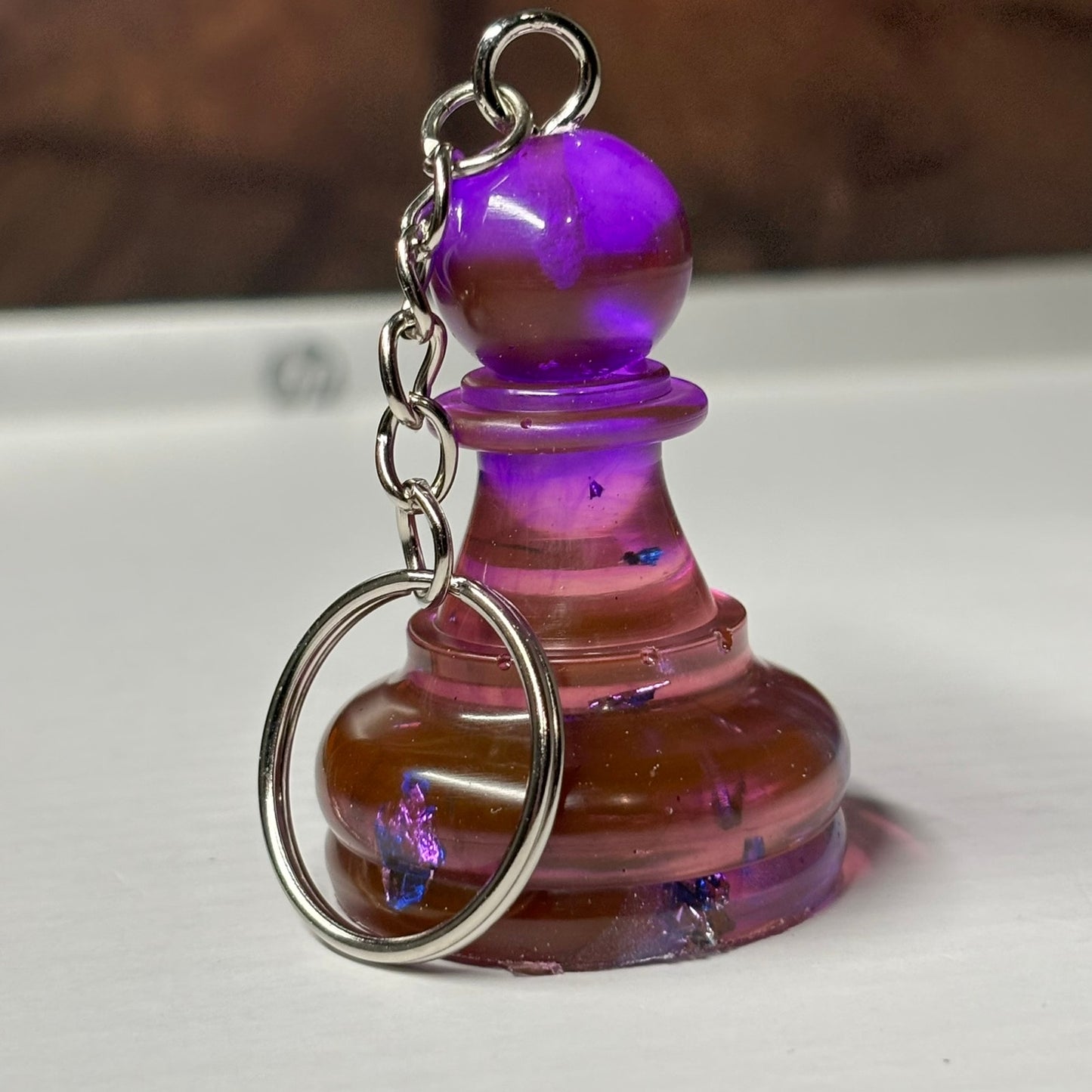 Mystic Purple Pawn - Handmade Resin Keychain - Large Edition