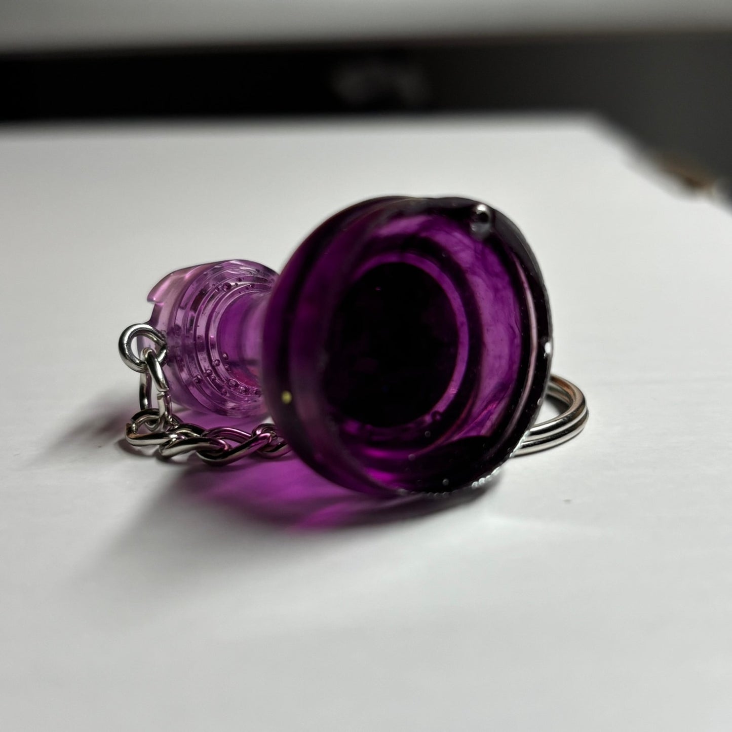 Translucent Purple Rook - Handmade Resin Keychain
