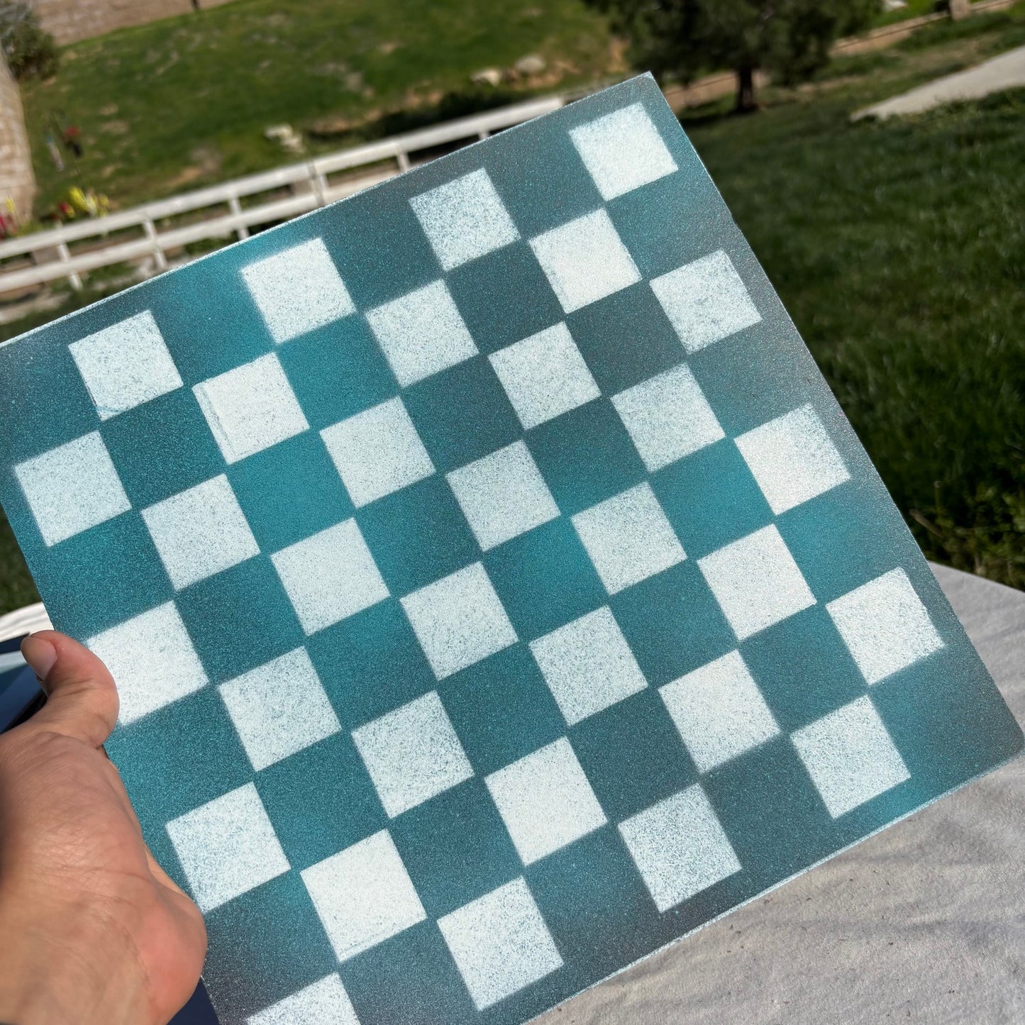 Aqua Green - Painted Chess Set