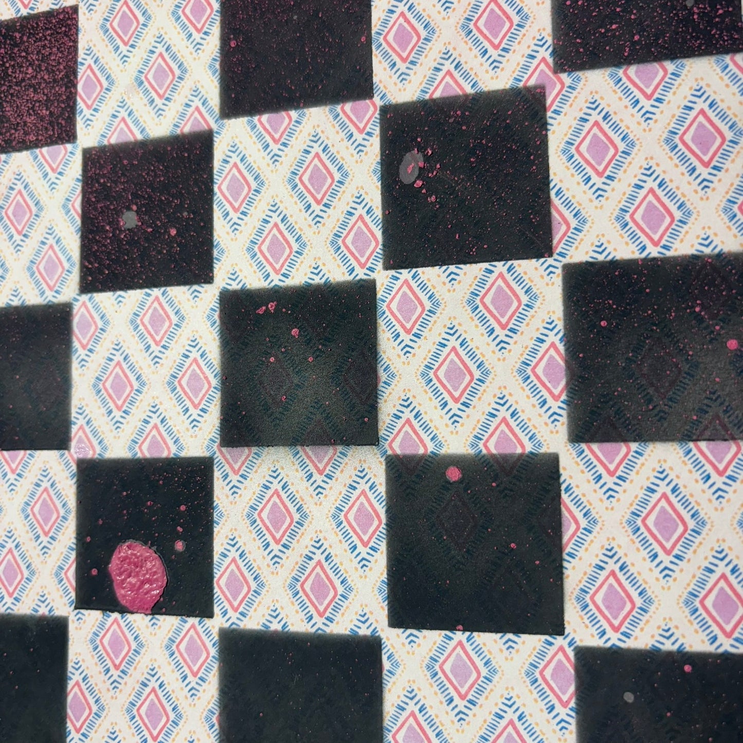 Light Pink & Blue - Scrapbook Chess Board