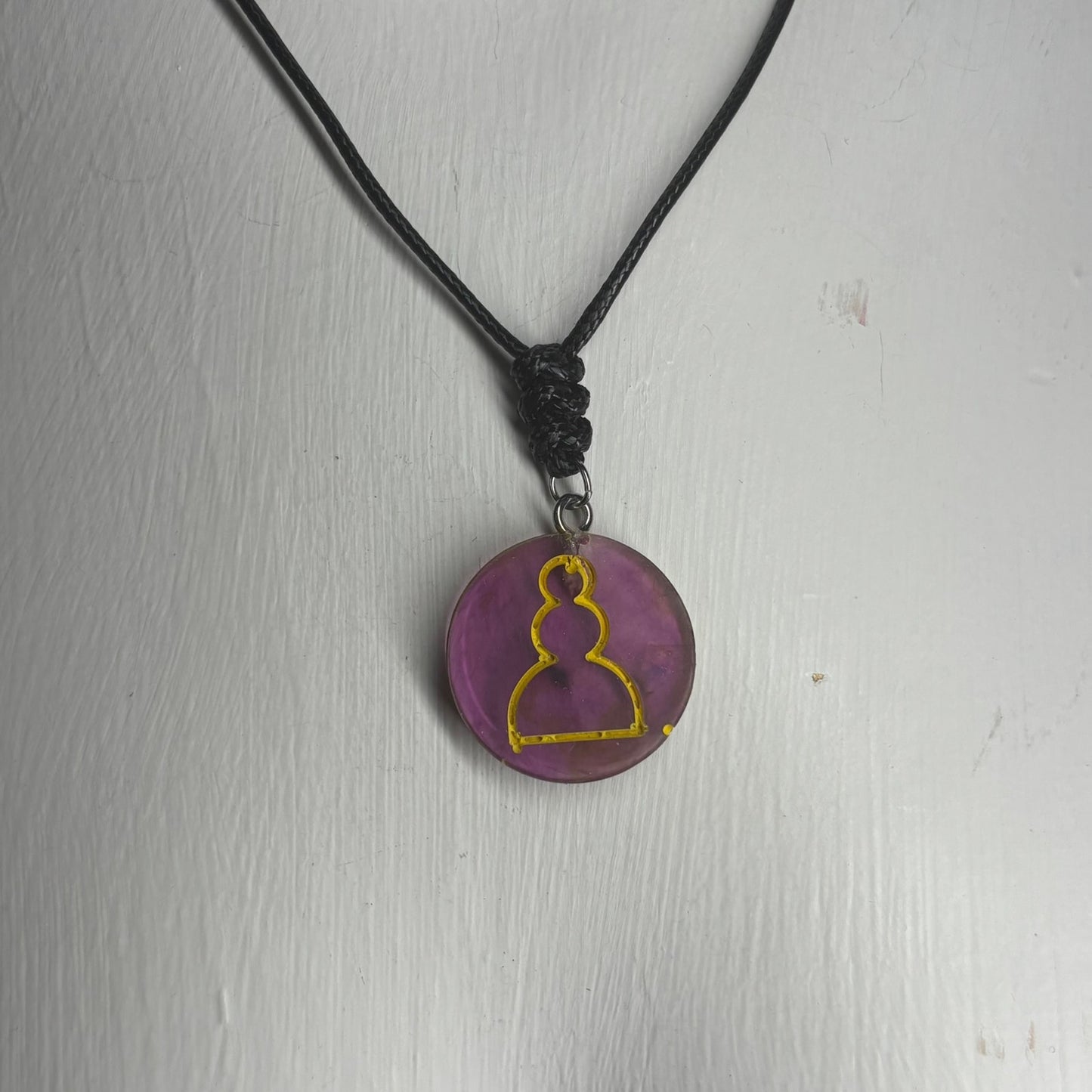 Translucent Purple Pawn - Handmade Resin Chess Necklace