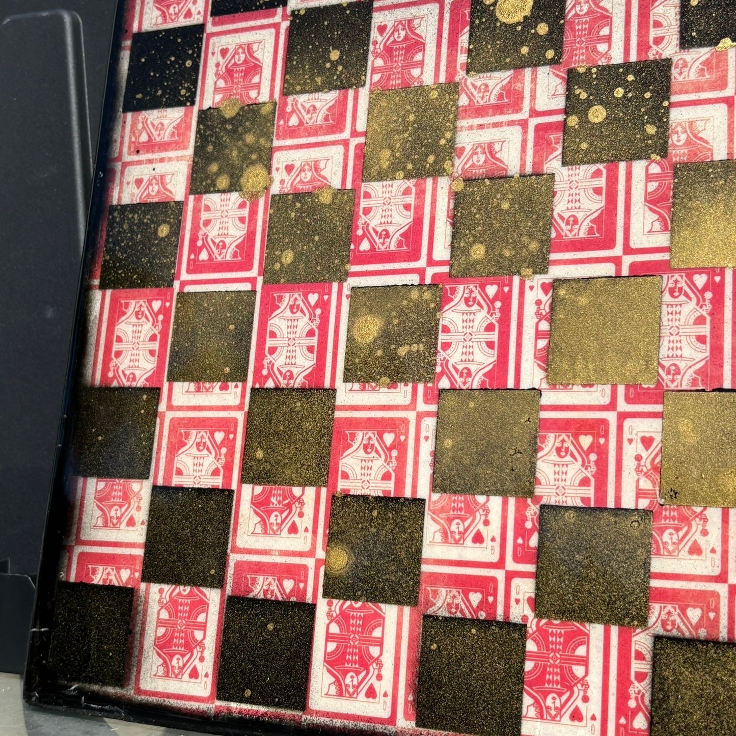 Golden Red & White - Resin Coated Chess Board