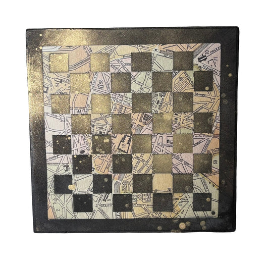 Vintage Maps - Scrapbook Chess Board