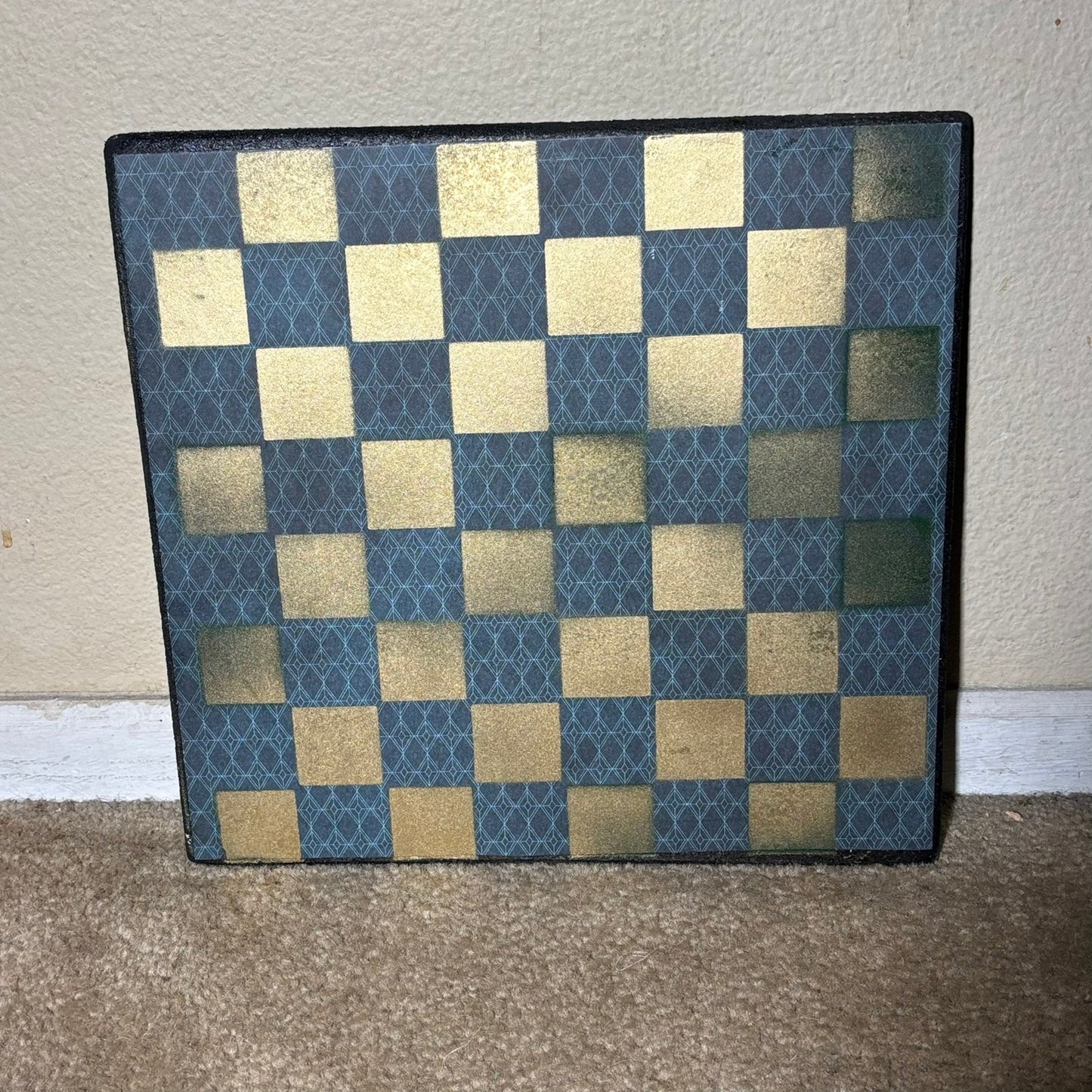Golden Blue Vintage - Scrapbook Chess Board