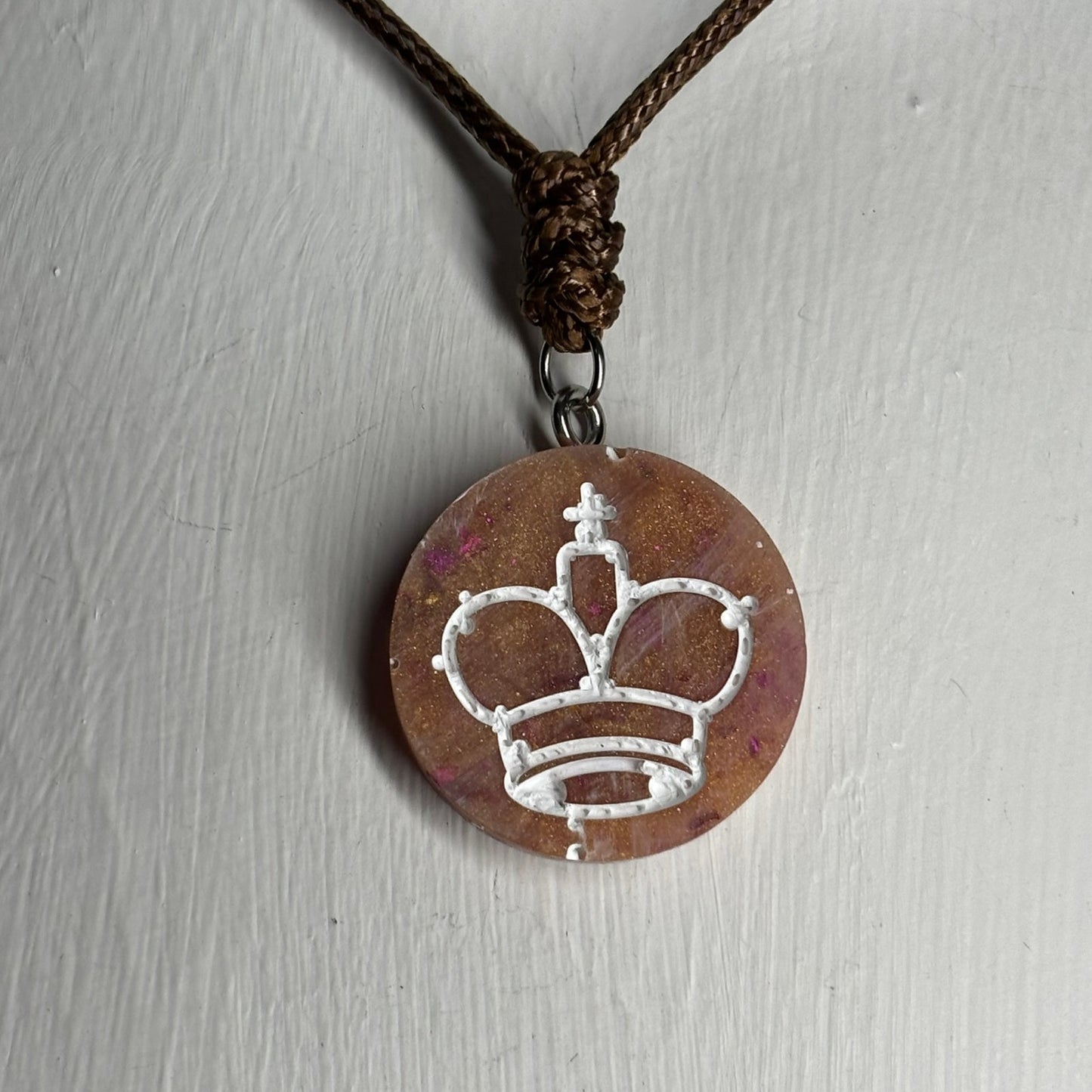Vintage King - Handmade Resin Chess Necklace