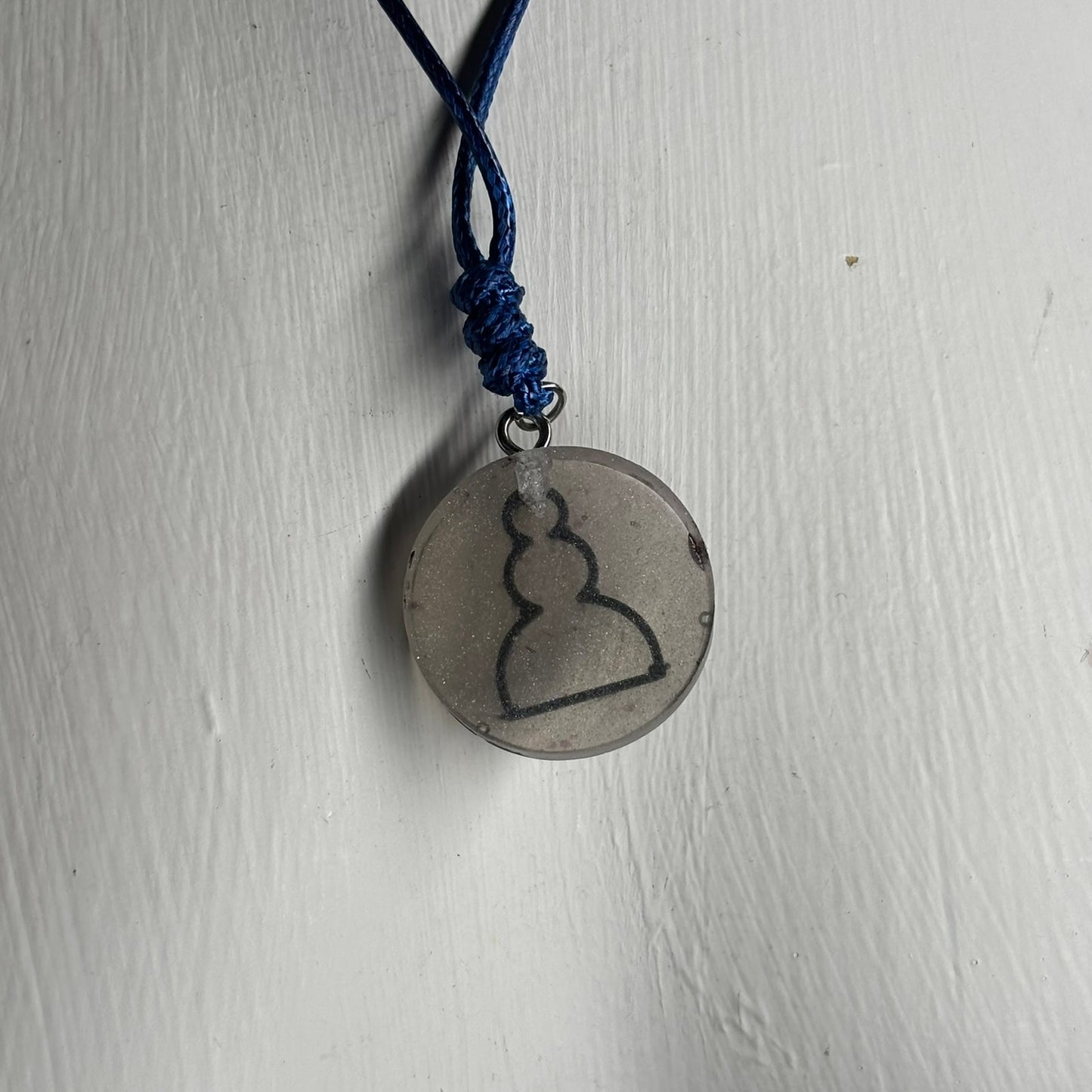 Silver Pawn - Handmade Resin Chess Necklace