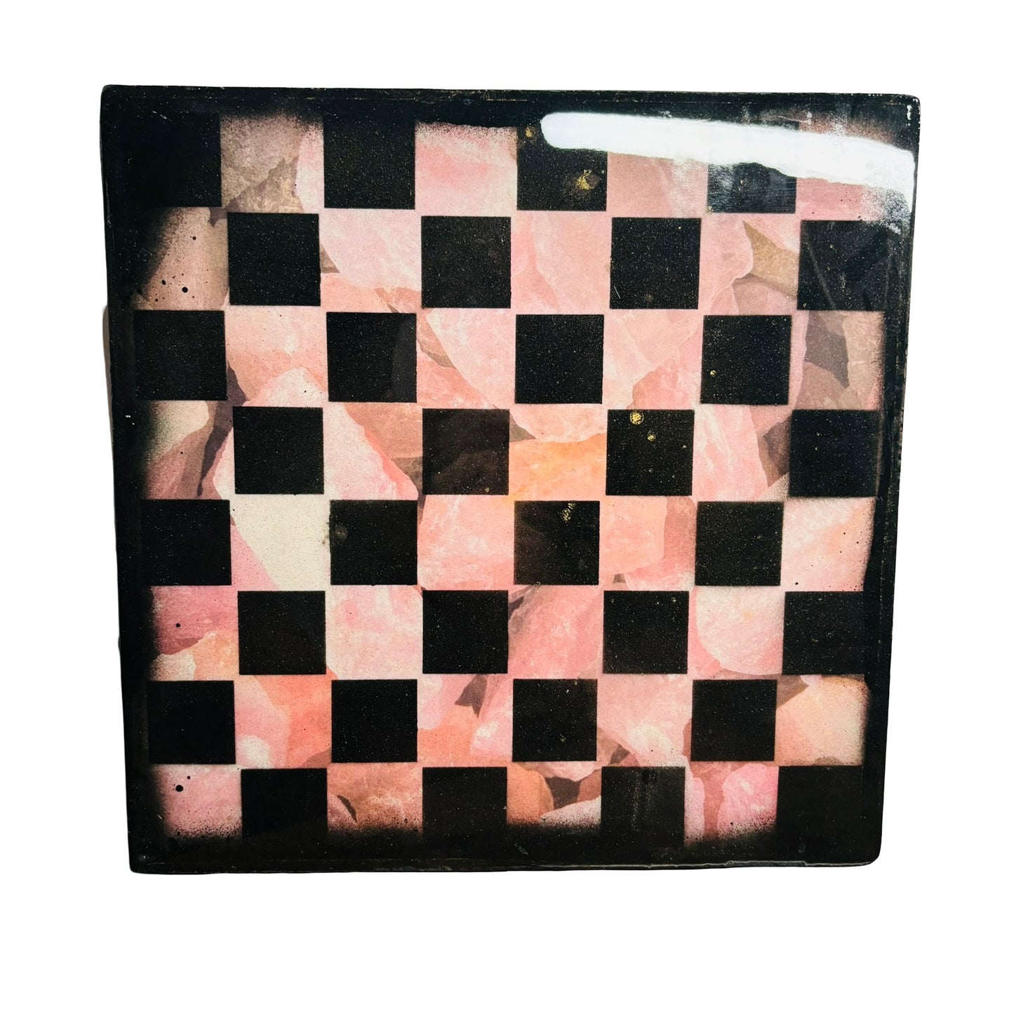Soft Pink Rock - Resin Coated Chess Board