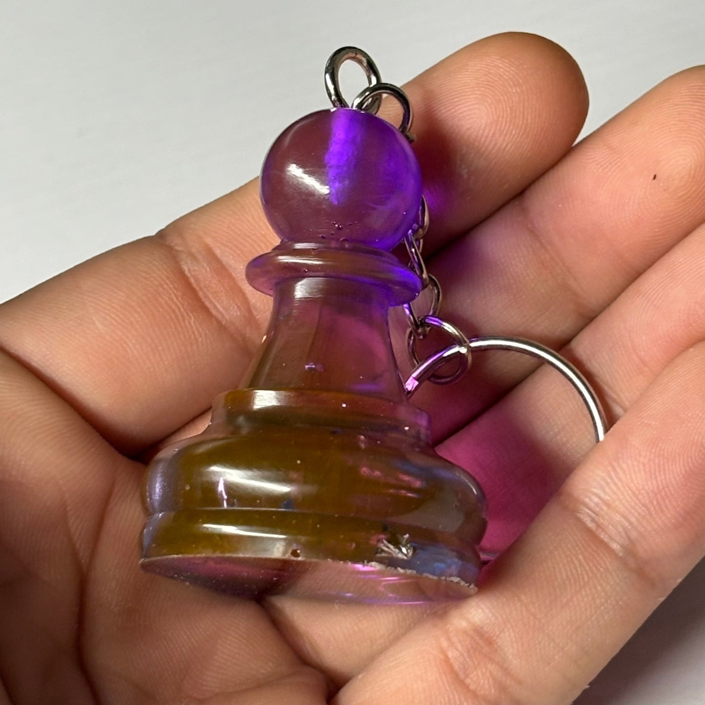 Mystic Purple Pawn - Handmade Resin Keychain - Large Edition