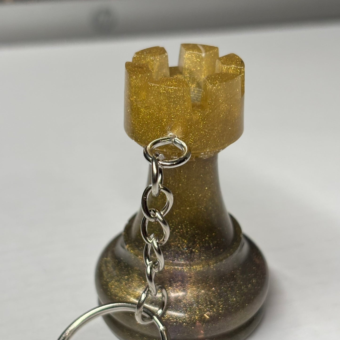 Royal Brown Rook - Handmade Resin Keychain - Large Edition