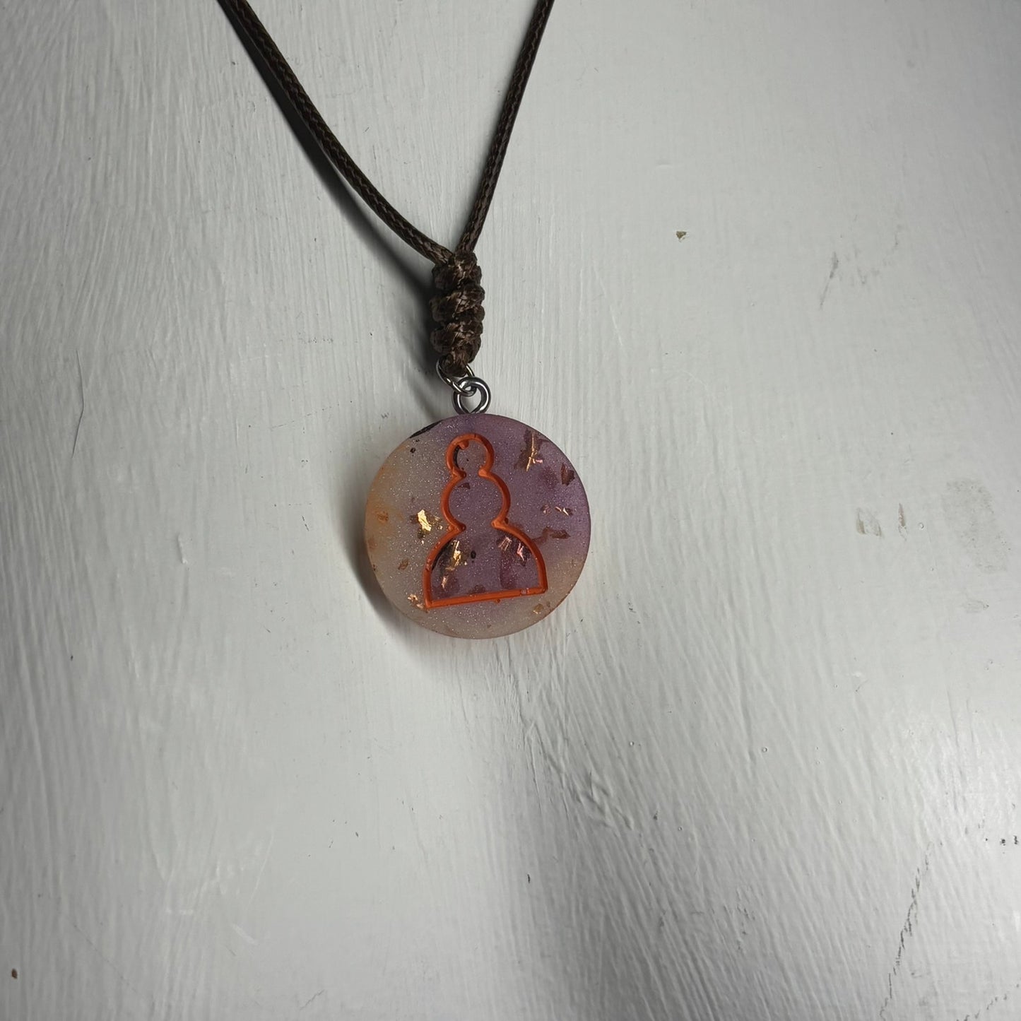 Royal Purple Pawn - Handmade Resin Chess Necklace