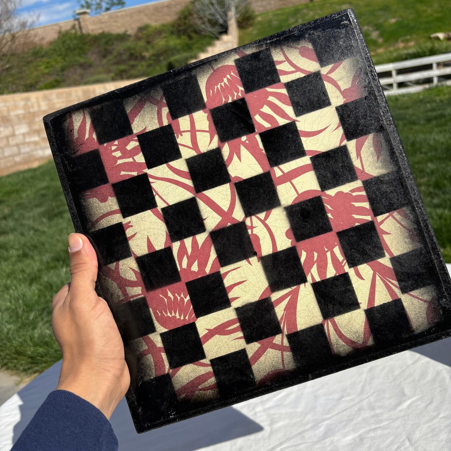 Classic Flower Pattern - Scrapbook Chess Set