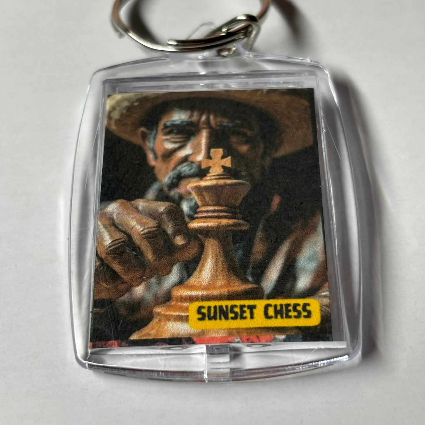 The Big King - Sunset Chess Photo Keychain