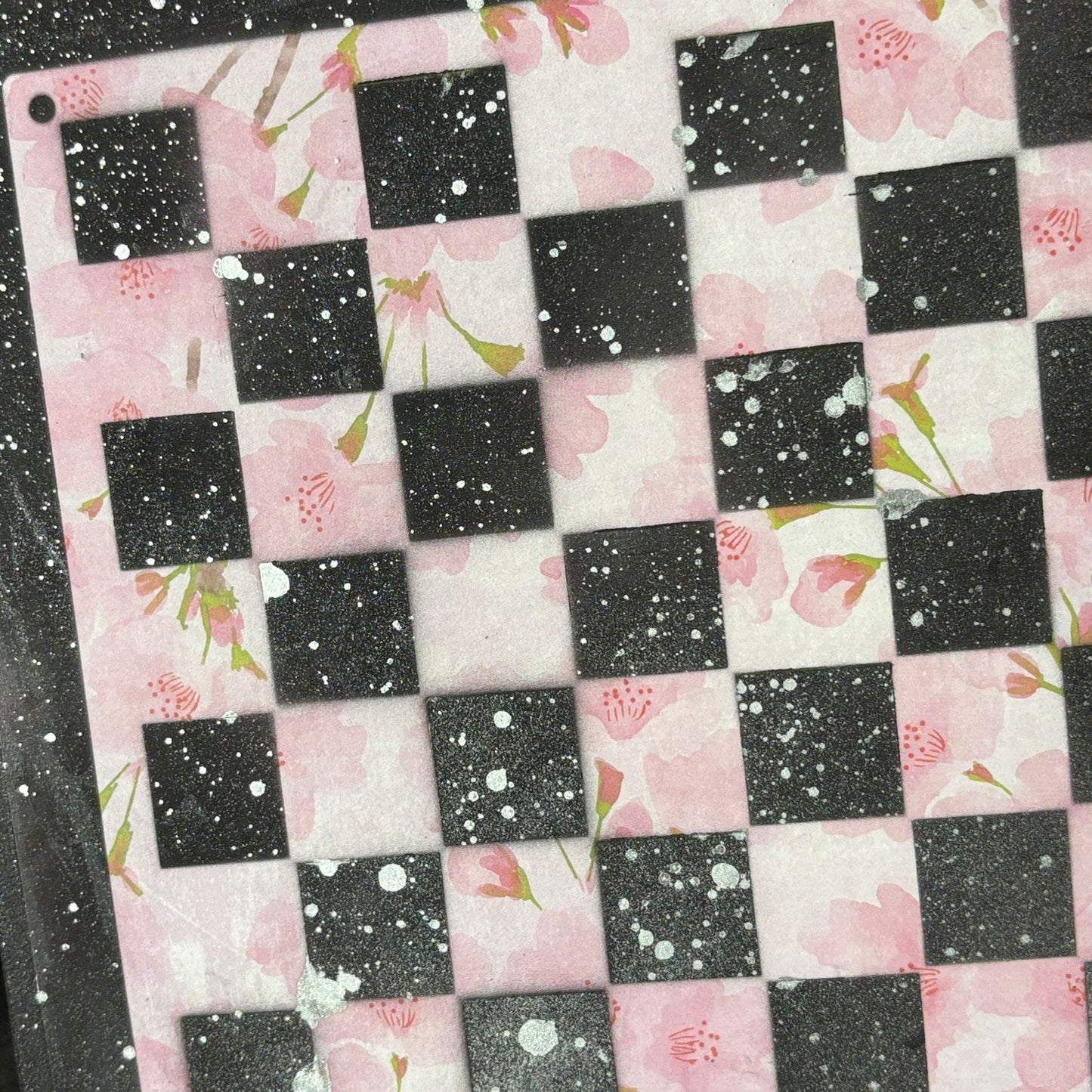 Soft Pink & Black - Scrapbook Chess Board