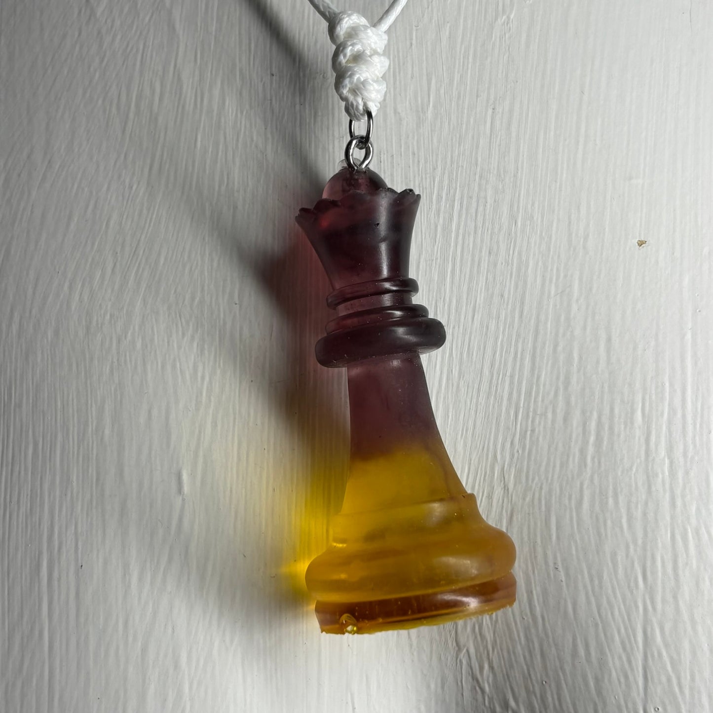 Yellow & Brown Queen - Handmade Resin Chess Necklace
