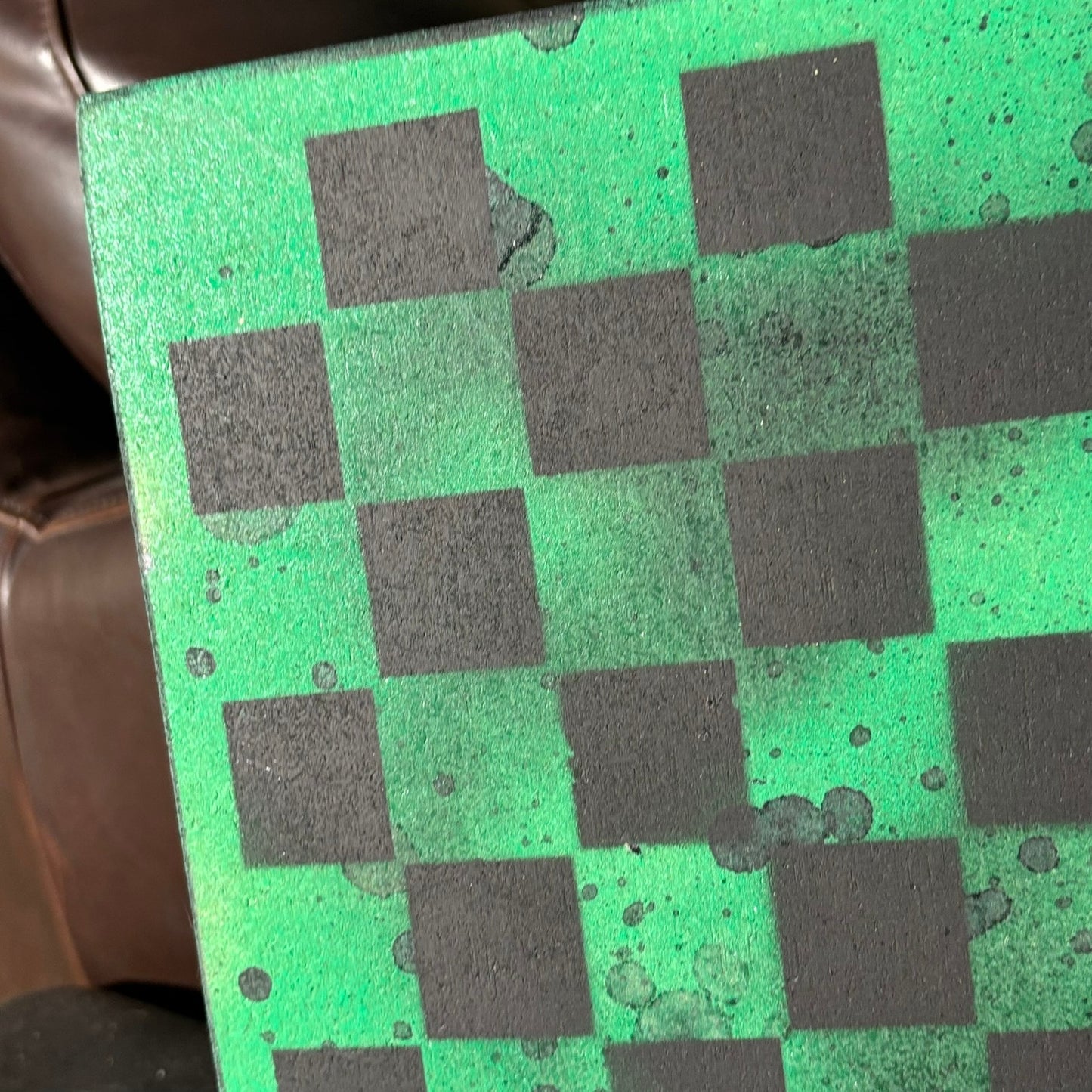 Stealth Green - Painted Chess Board