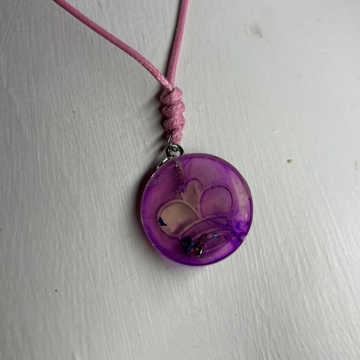 Purple Cosmic King - Handmade Resin Chess Necklace