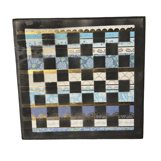 Golden Lining Blue - Scrapbook Chess Board