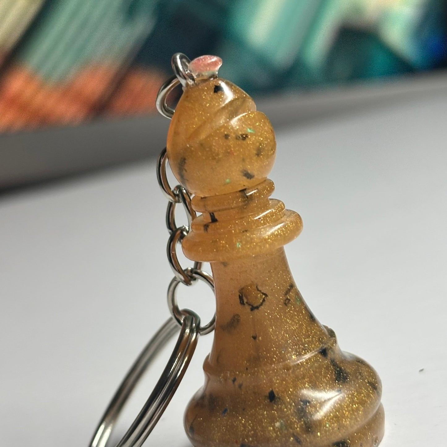 Sotted Yellow Bishop - Handmade Resin Keychain