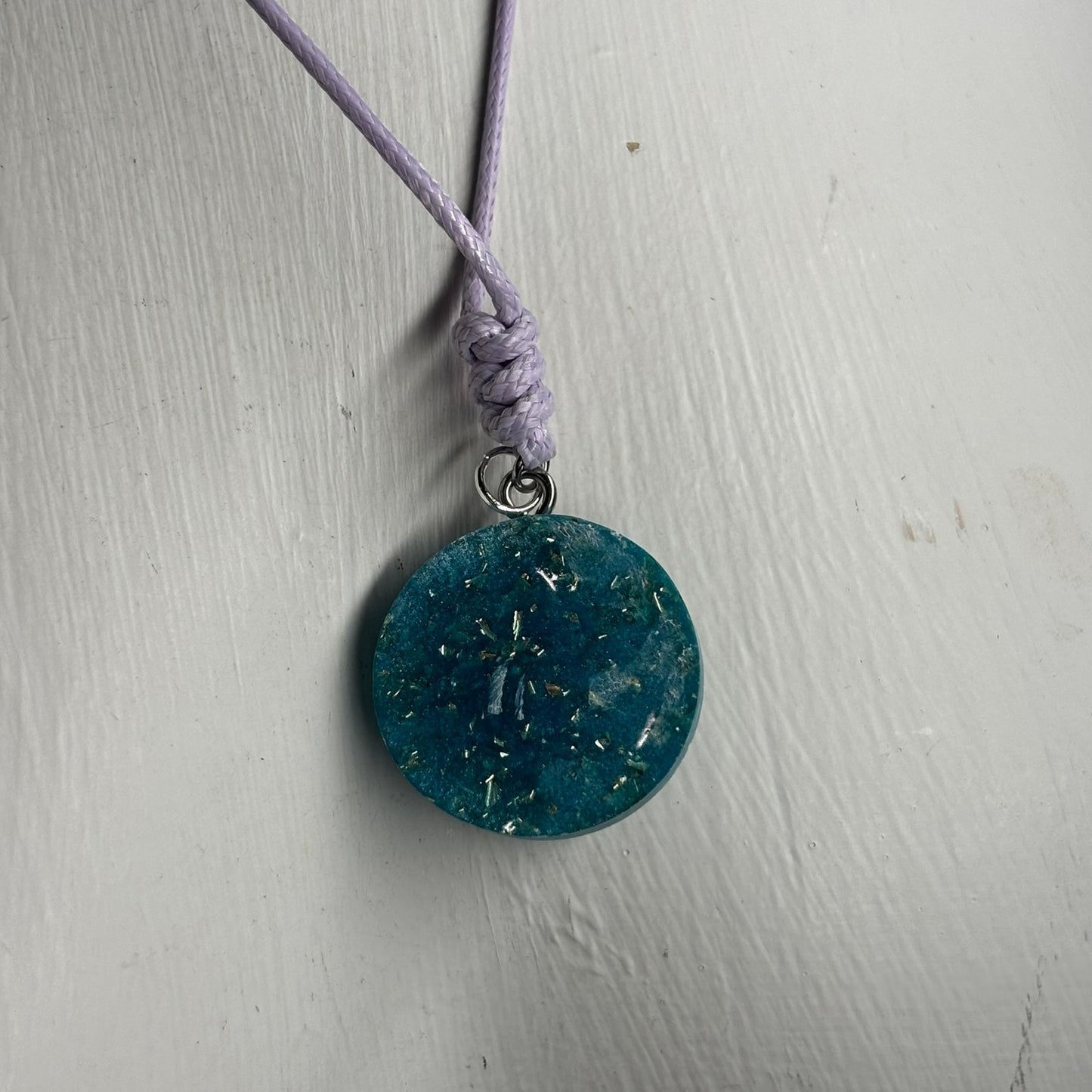 Blue Crystal Pawn - Handmade Resin Chess Necklace