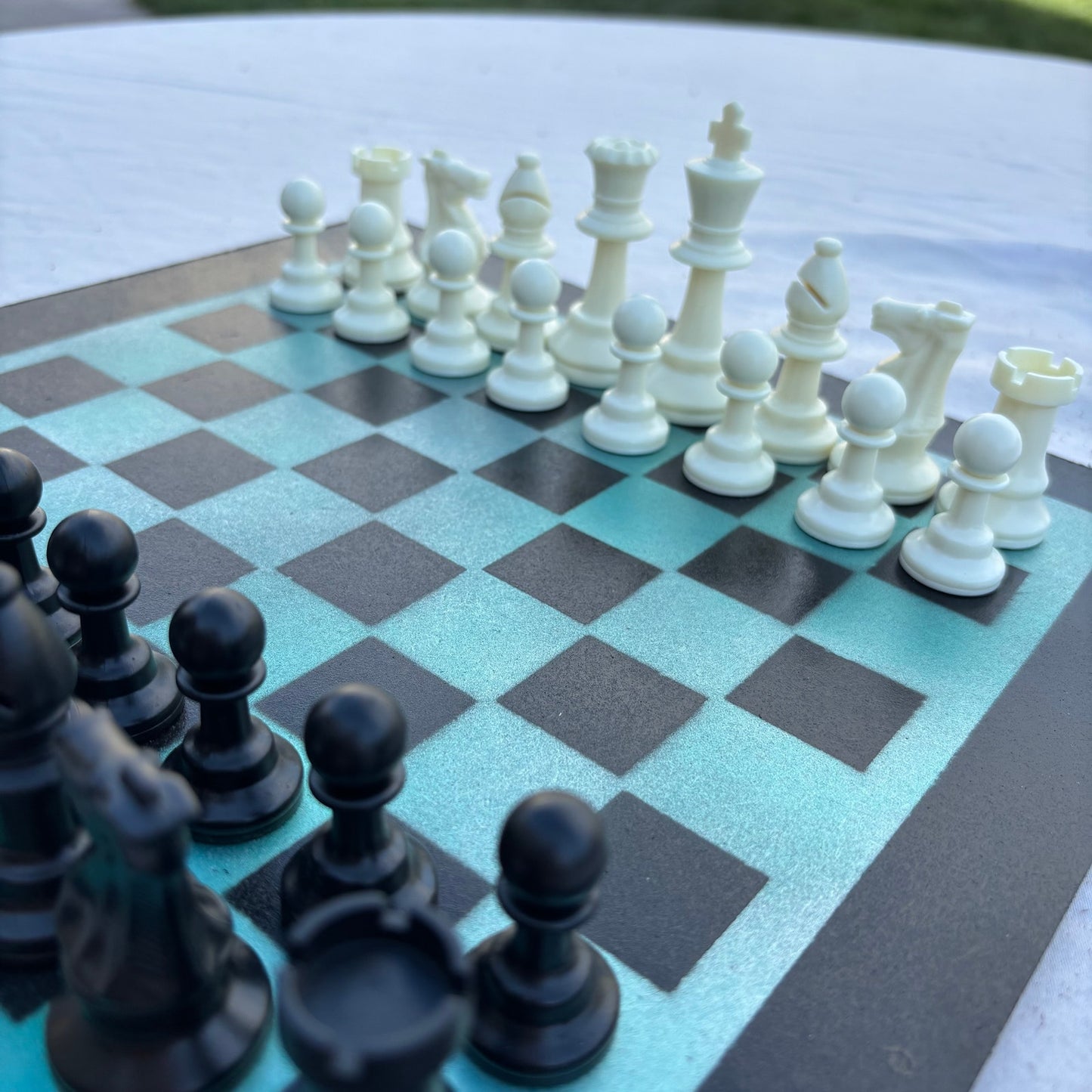 Mint Green - Painted Chess Set
