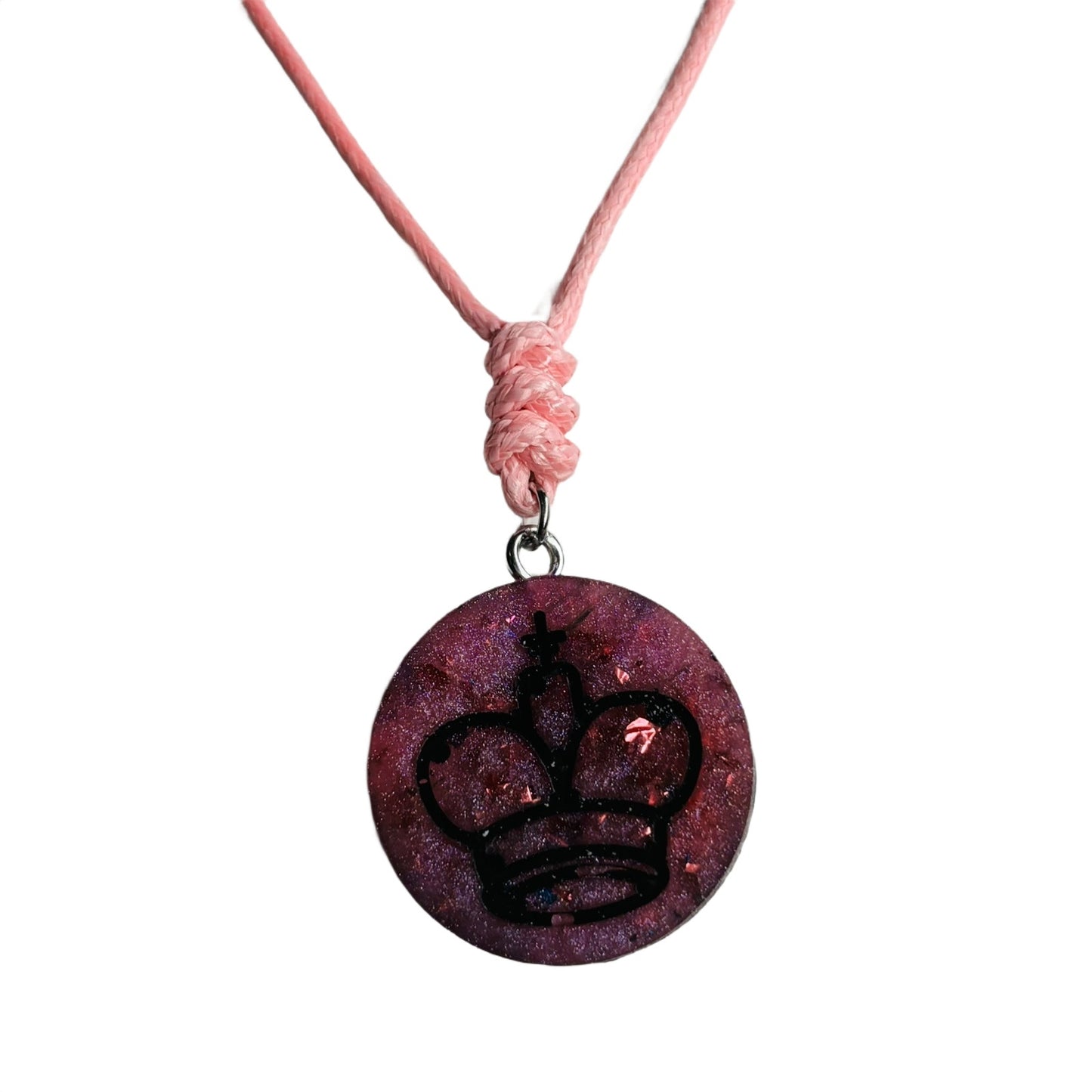 Classic Dark Purple King - Handmade Resin Chess Necklace