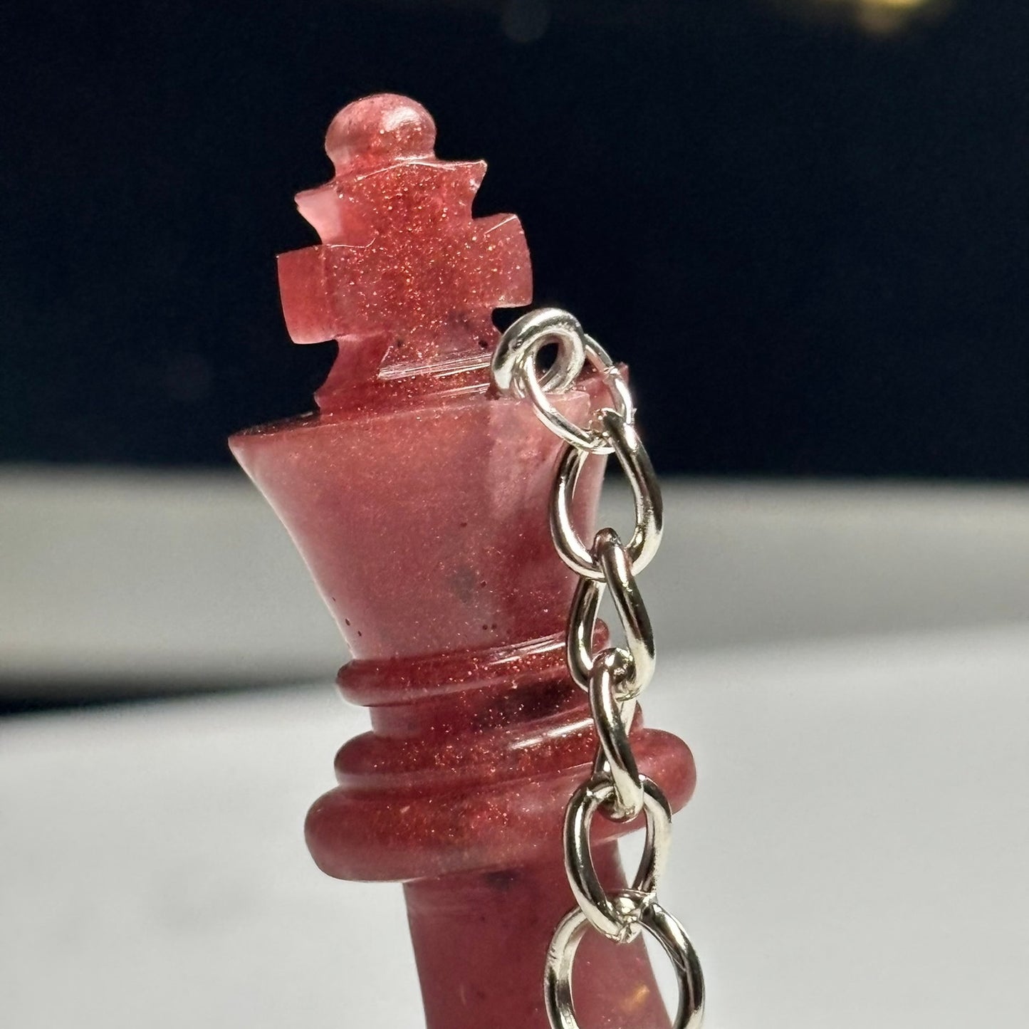 Crimson Red King - Handmade Resin Keychain