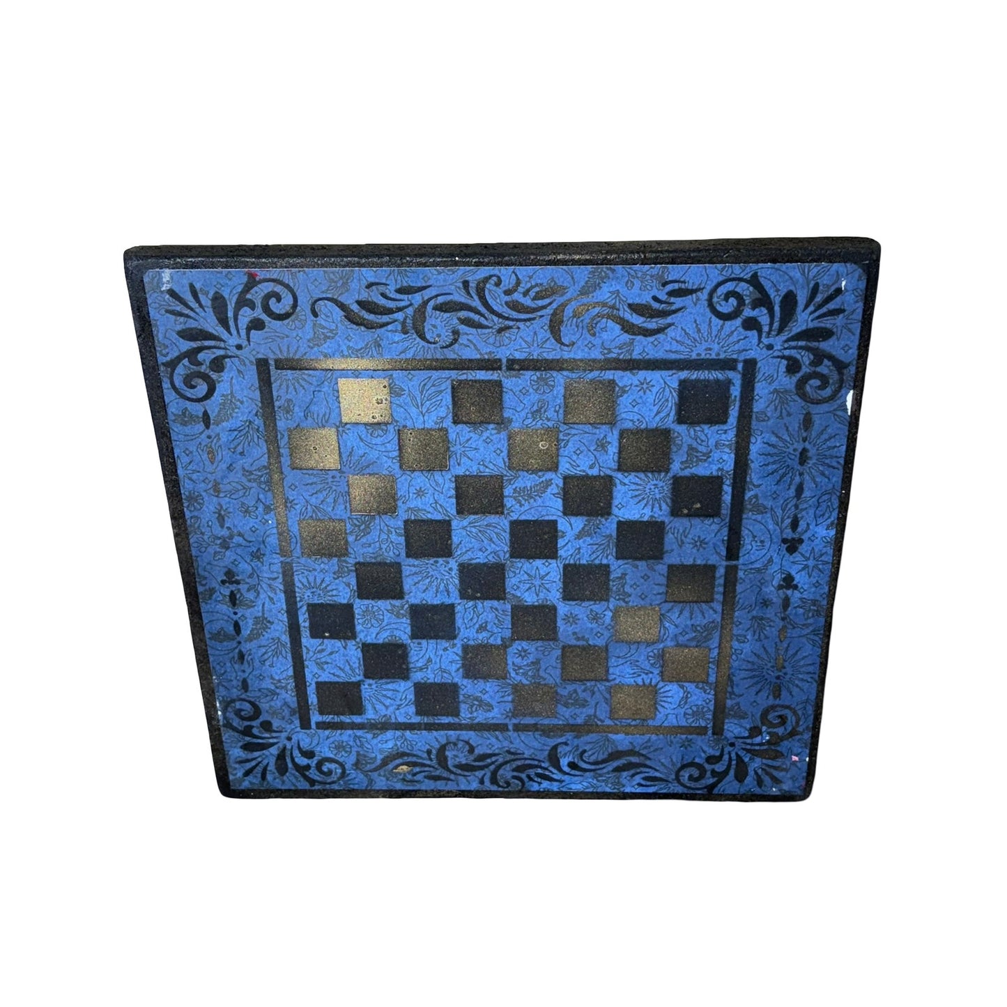 Dark Blue Gold - Scrapbook Chess Board